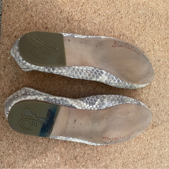 Sam Edelman Felicia Ballet Flat Embossed Leather Python Snake Print Size 7 shoes - Picture 10 of 10